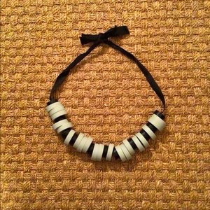 COS black & grey rubber ring necklace